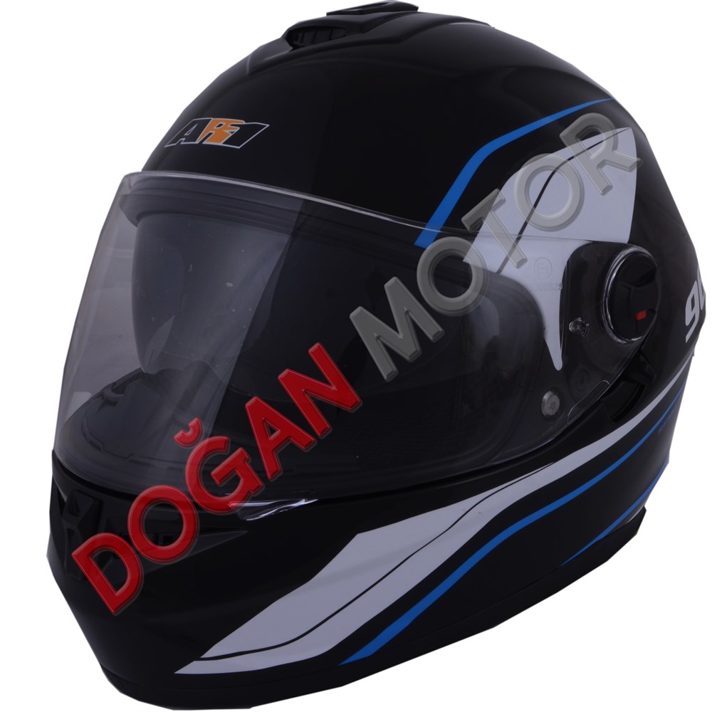 KAPALI KASK SİYAH-BEYAZ  M