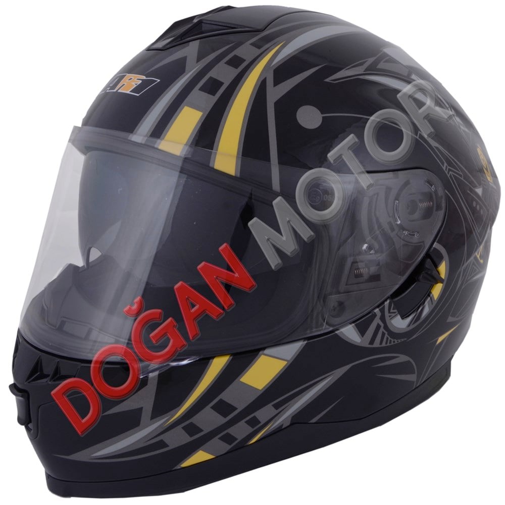 KAPALI KASK SİYAH-SARI  S