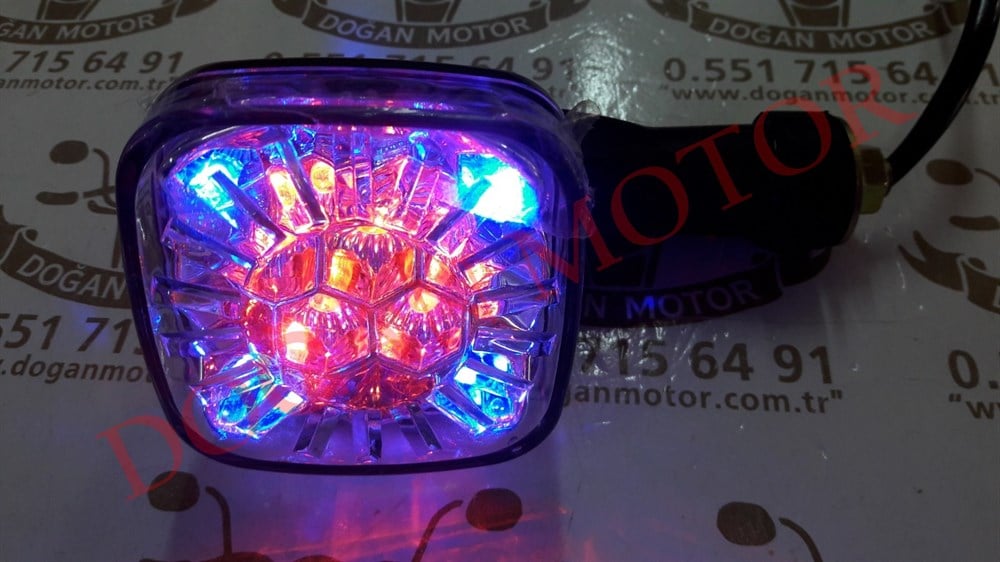KARE LED SİNYAL (MOR-MAVİ-SARI) TEK