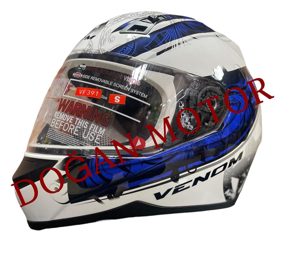 KASK FULLFACE BEYAZ MAVİ