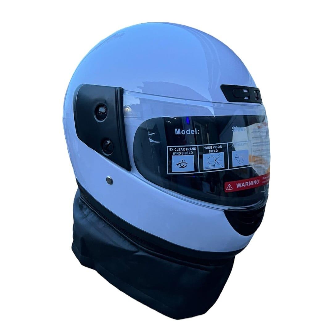 KASK TAM KAPALI BOYNU DERİLİ MODEL BEYAZ L BEDEN 