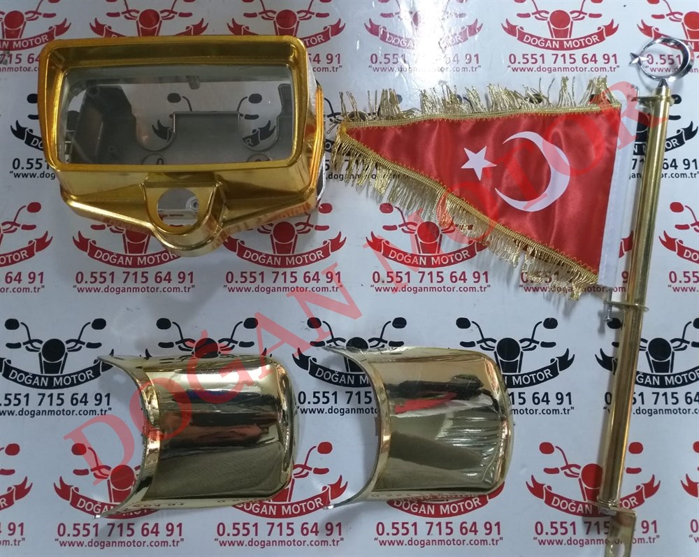 KİLOMETRE KILIFI + ÖN ARKA TOZLUK + MAKAM BAYRAĞI GOLD SET