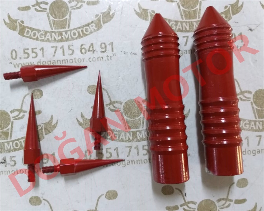KURŞUN BASAMAK ÖN UZUN YENİ MODEL + SİVRİ VİDA 4 AD  (KIRMIZI)