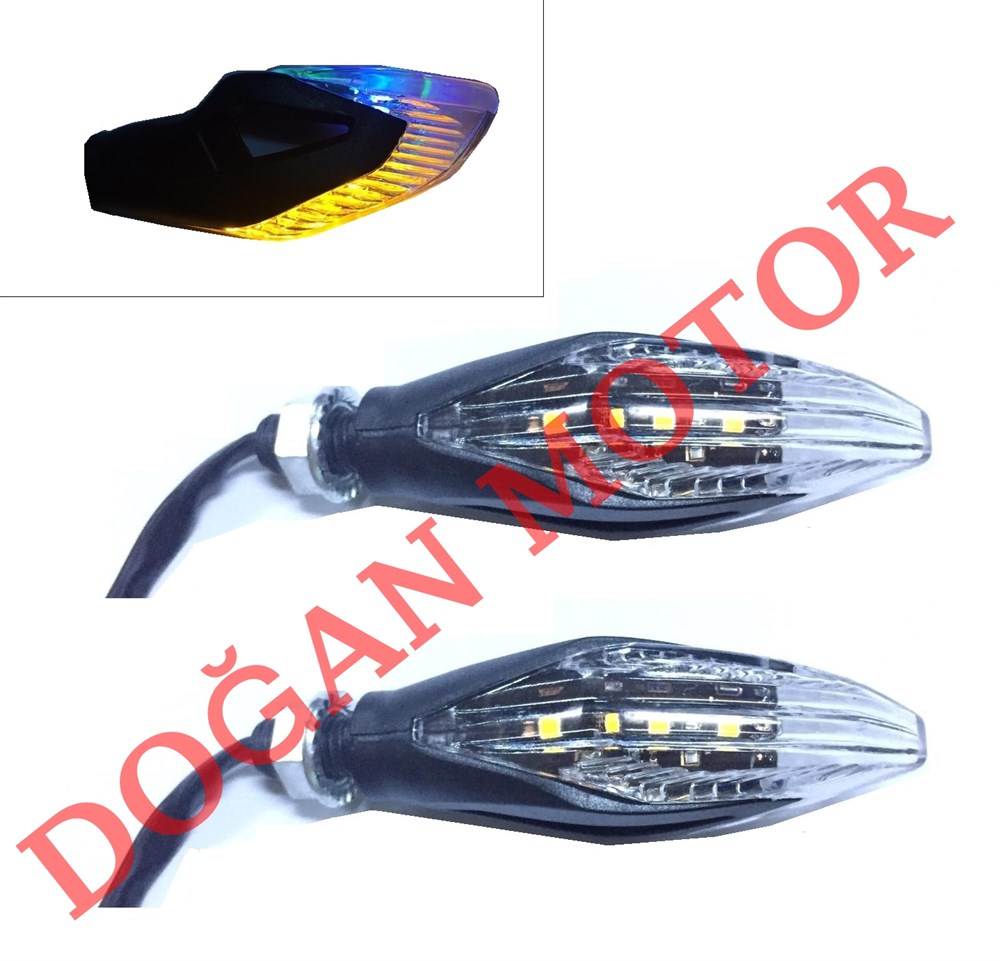 LED SİNYAL SARI-RENGARENK IŞIK ÇİFT TARAFLI GÜÇLÜ LED