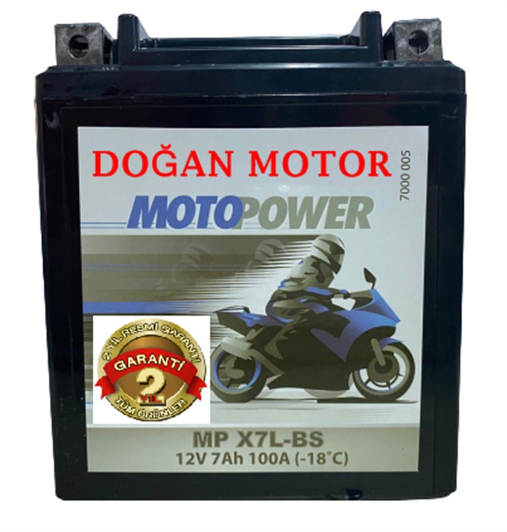 MOTOPOWER AKÜ 12V-7AH (HONDA GRUBU) 2 YIL GARANTİLİ