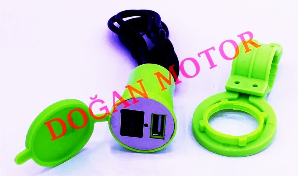 MOTORSİKLET TELEFON ŞARJ CİHAZI USB Lİ  (SU GEÇİRMEZ)