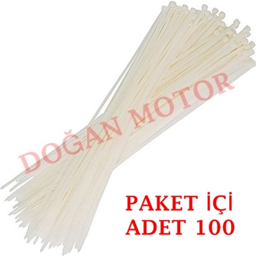 PİLASTİK KELEPÇE (100 ADET) BEYAZ