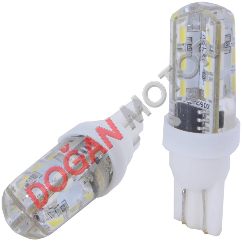 T10  24 LED' Lİ DİPSİZ ÇAKARLI AMPUL BEYAZ  MODEL-1