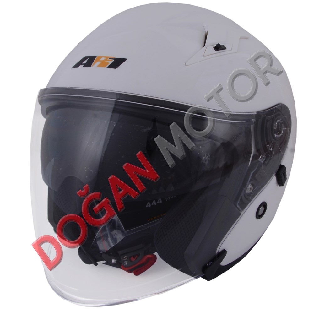 VİZÖRLÜ YAZLIK ÇENESİZ KASK BEYAZ  M
