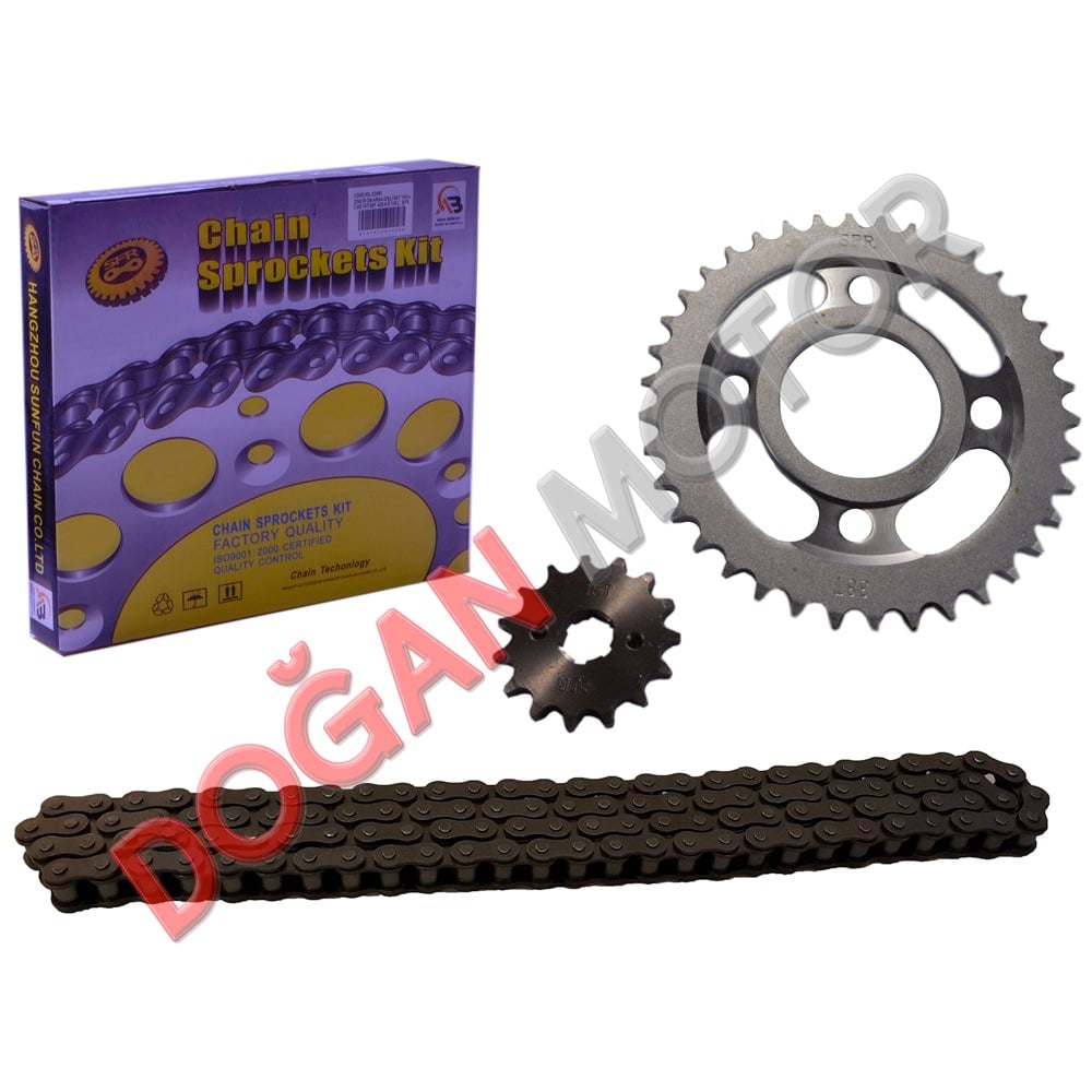 ZİNCİR ÖN ARKA DİŞLİ SET 100cc CUB 14T/36T  428 H X 110 L   SFR