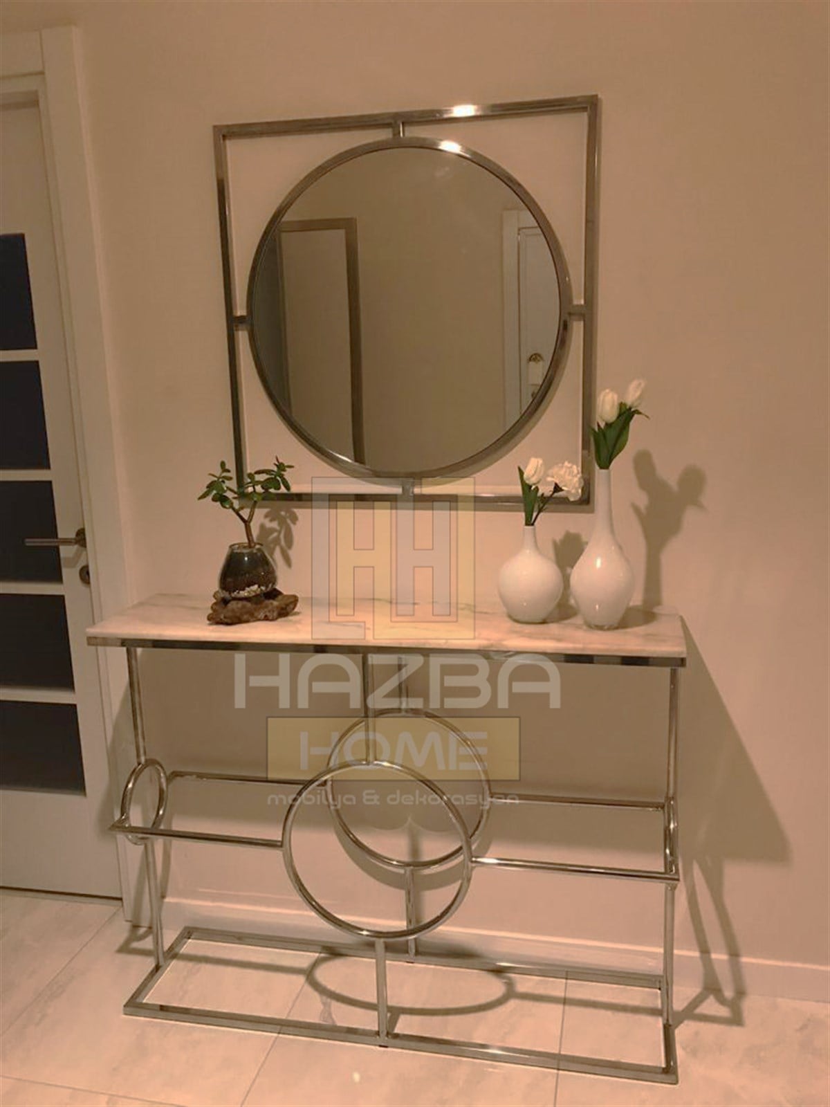 Paslanmaz Çelik Dresuar ve Ayna Seti