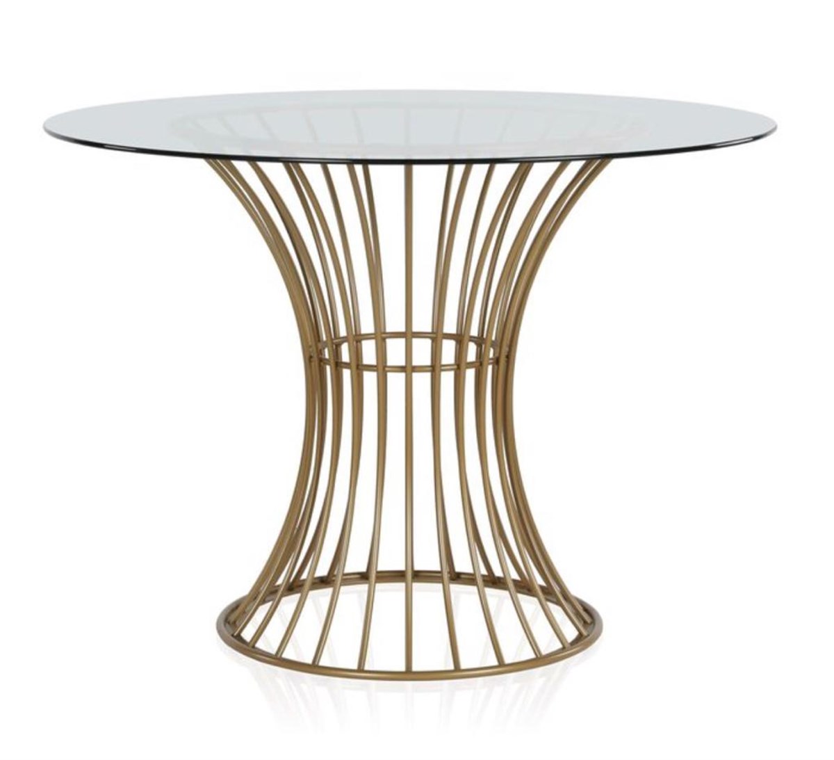 Cam masa, metal ayaklı cam masa, yuvarlak masa