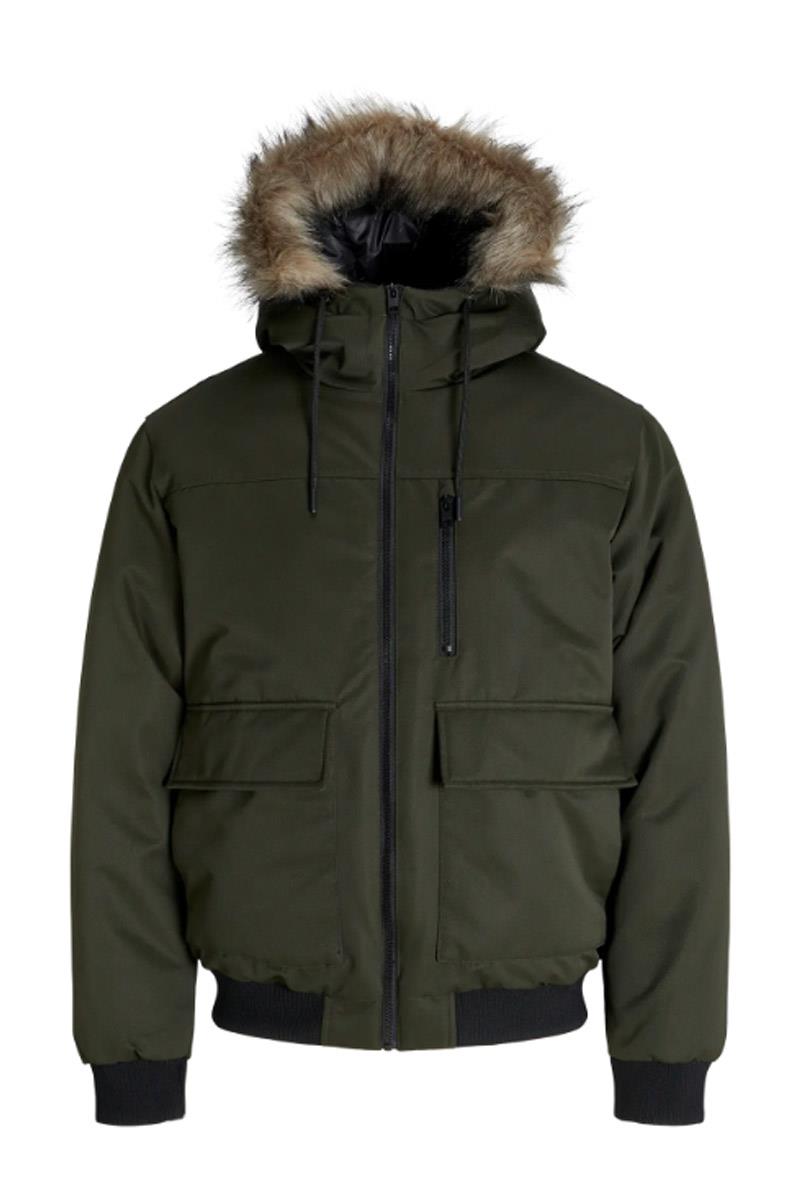 Jack & Jones JJCHARLIE DETACHABLE FAUX FUR BOMBER Erkek Mont Rosin 12279474