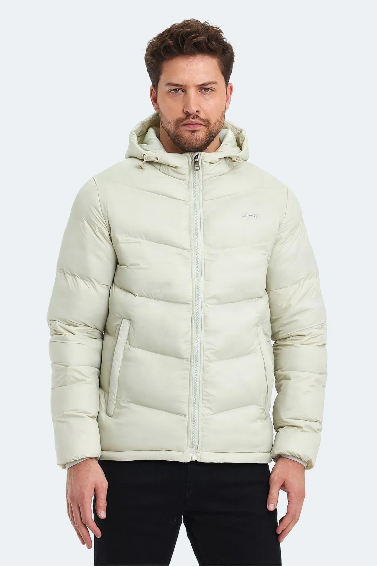 Slazenger World In Erkek Puffer Şişme Mont Kırık Beyaz