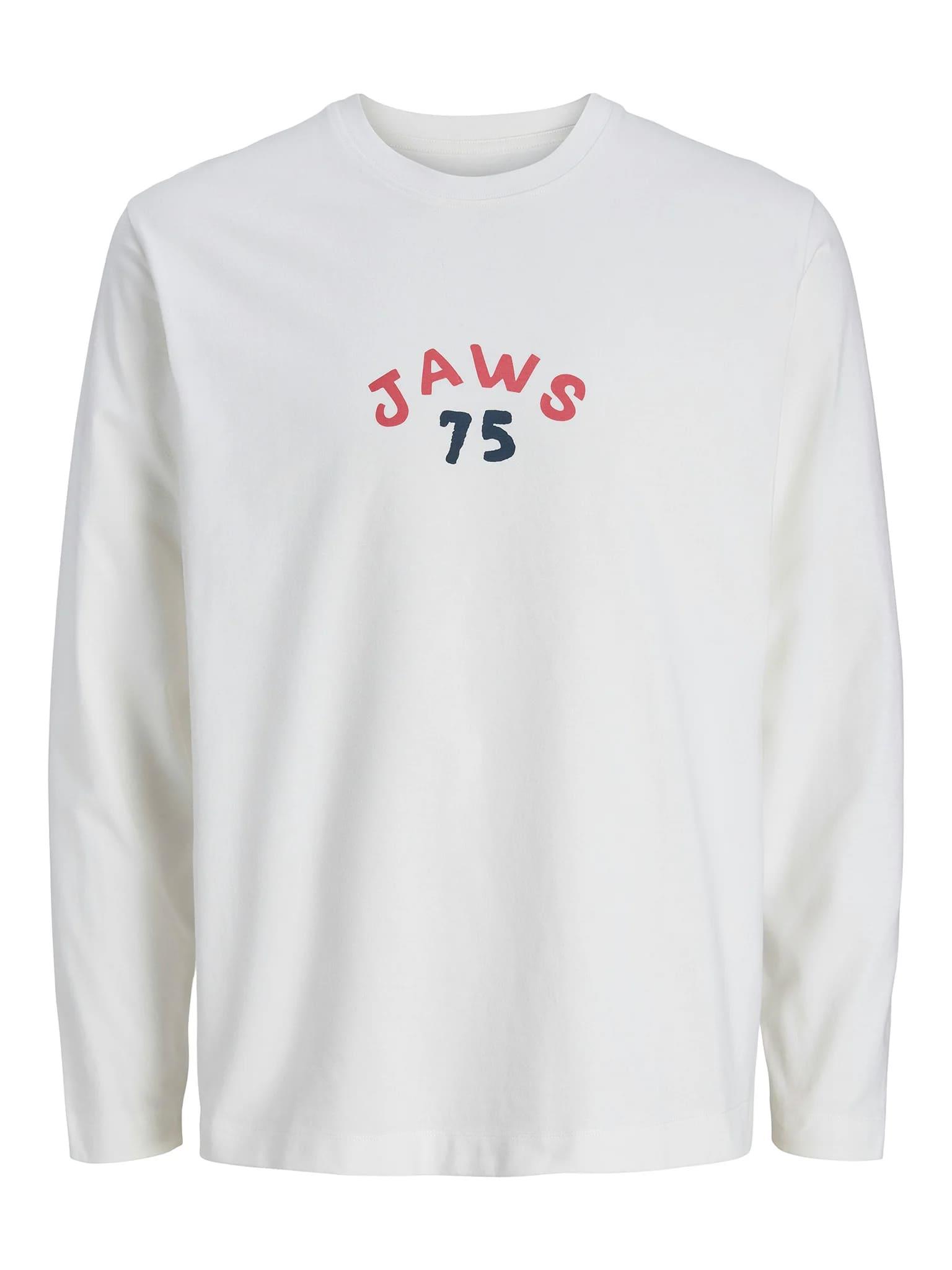Jack & Jones JORJAWS LS Bisiklet Yaka Kırık Beyaz Erkek Sweatshirt 12286615