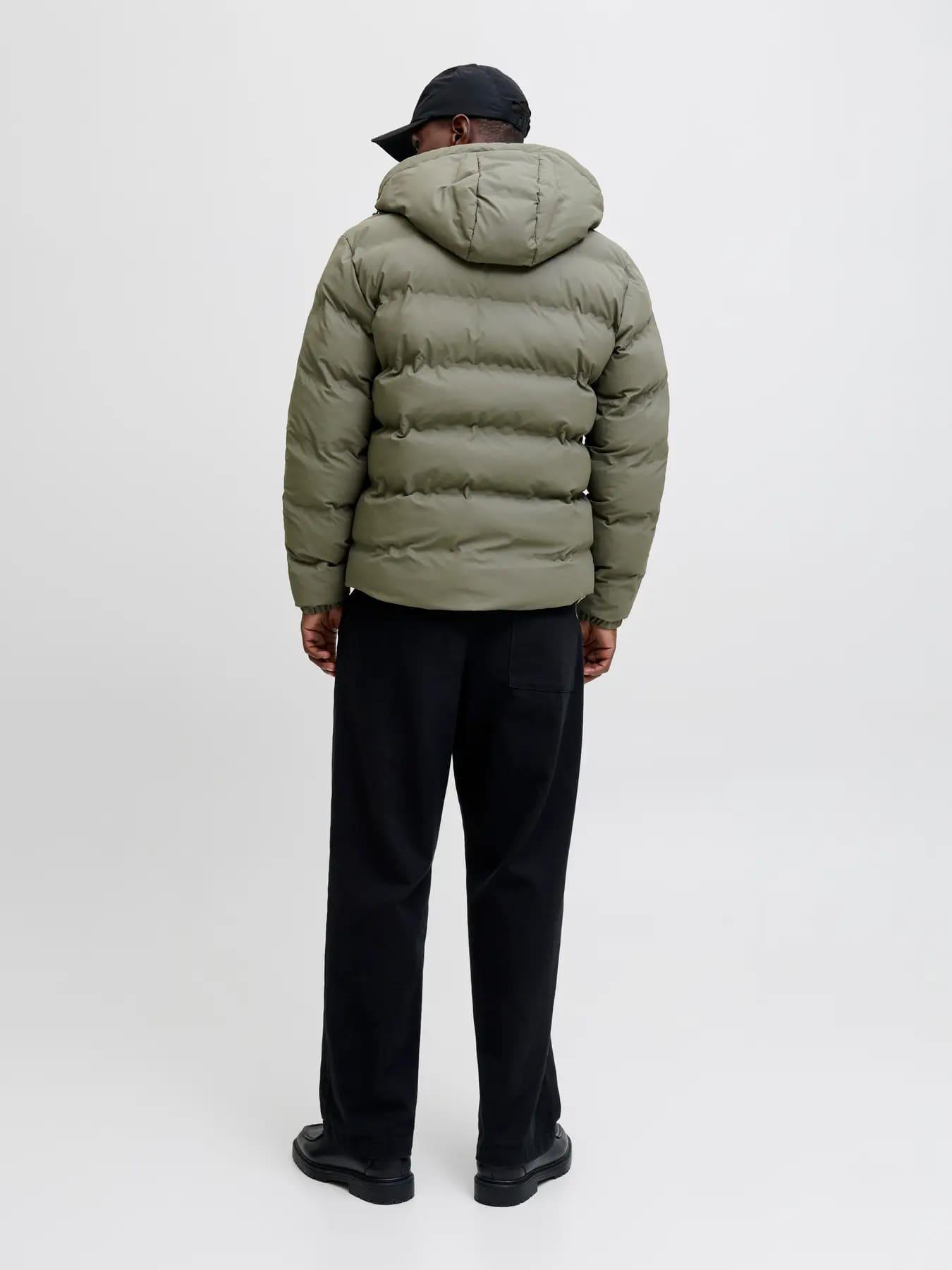 Jack & Jones JJELEMENTS PU PUFFER SN Şişme Erkek Mont Yeşil 12279239