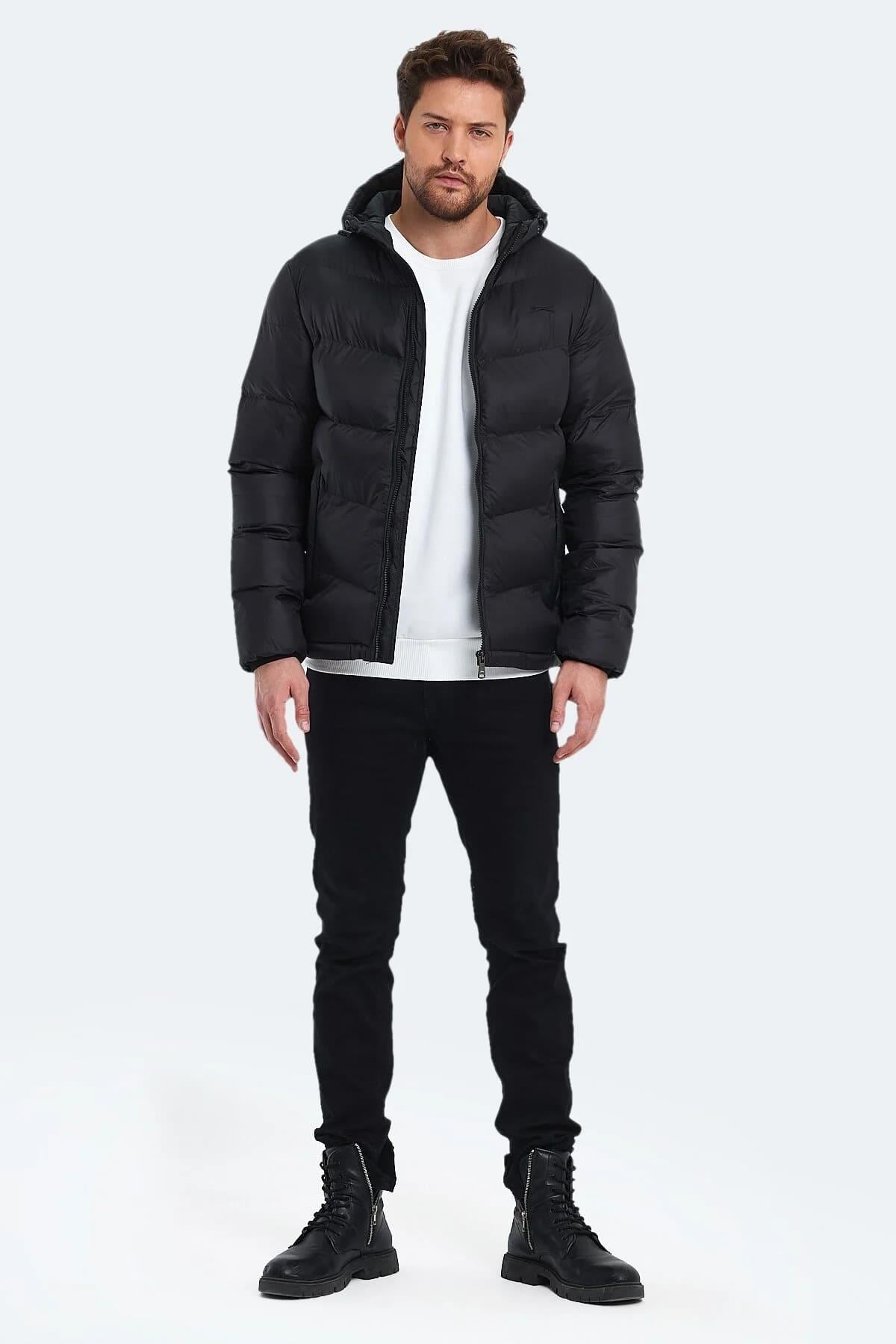 Slazenger World In Erkek Puffer Şişme Mont Siyah