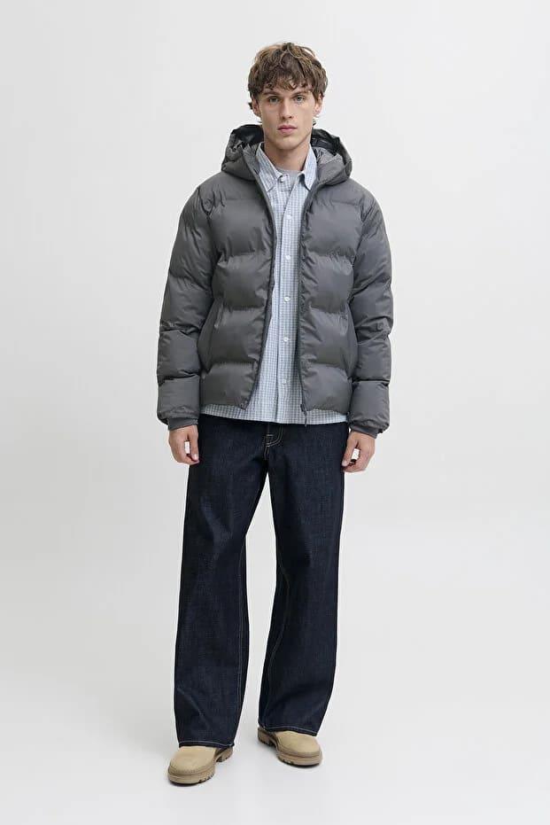 Jack & Jones JJKAITO PUFFER JACKET BF Erkek Mont Koyu Gri 12282300
