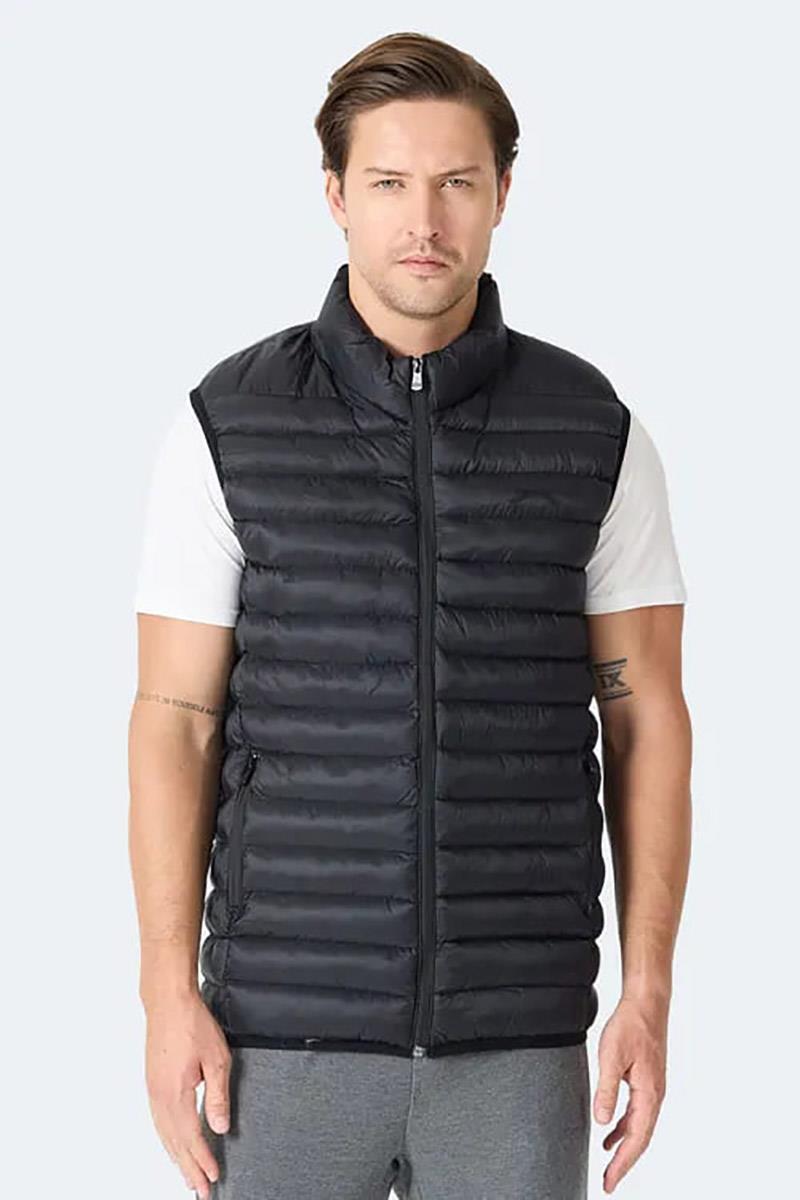 Slazenger HELIX Erkek Fermuar Cepli Siyah Yelek