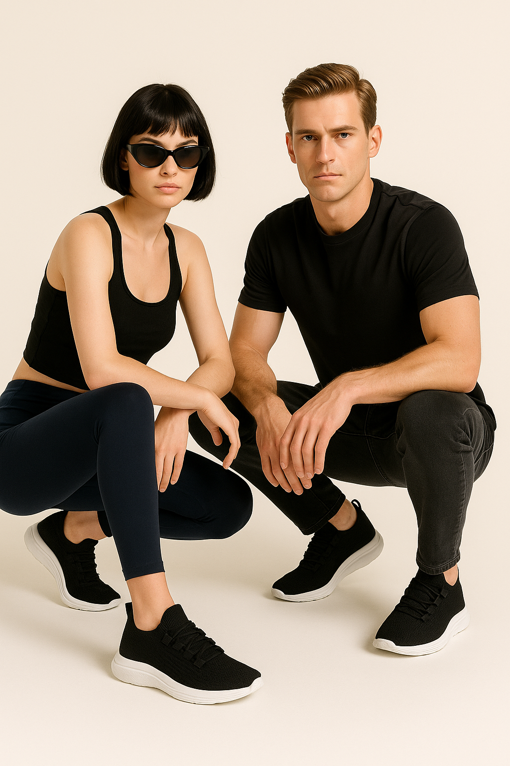 FeelUp FL-01-02 Siyah-Beyaz Unisex Sneaker Spor Ayakkabı