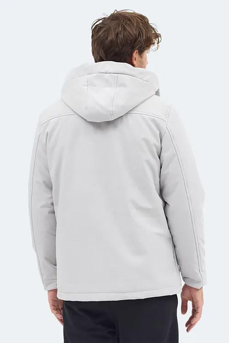 Slazenger GLEAM Erkek Kapüşonlu Taş Gri Mont & Kaban