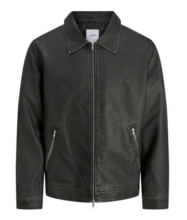 Jack & Jones JJECASABLANCA Erkek PU Deri Mont Siyah 12278839