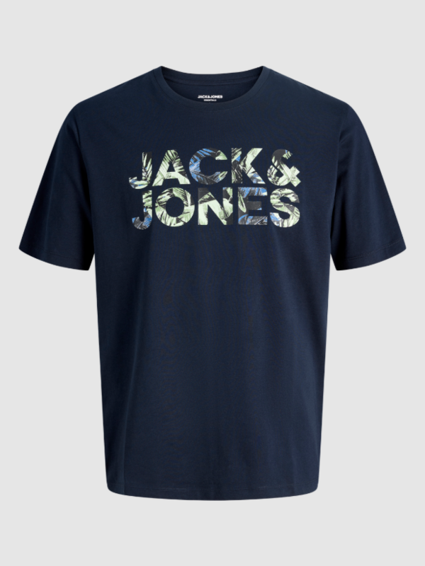 Jack & Jones JJEJEFF Logolu Erkek Lacivert Tişört 12288536