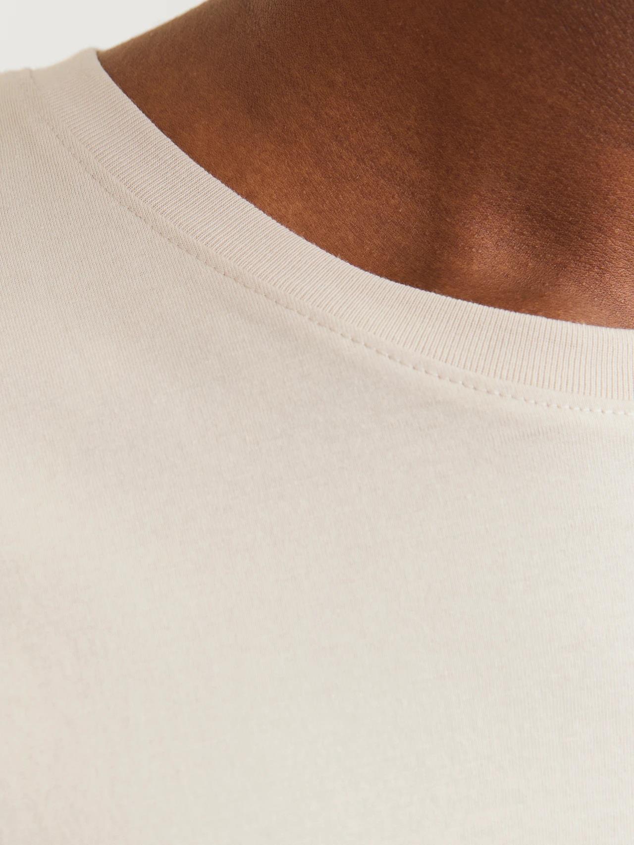 Jack & Jones Corplogo Küçük Logo Erkek Krem Tişört 12151955