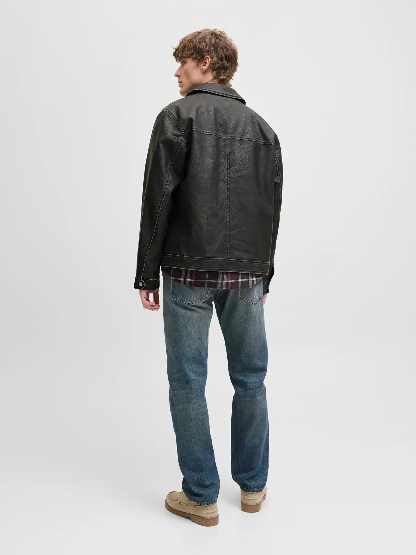 Jack & Jones JJECASABLANCA Erkek PU Deri Mont Siyah 12278839