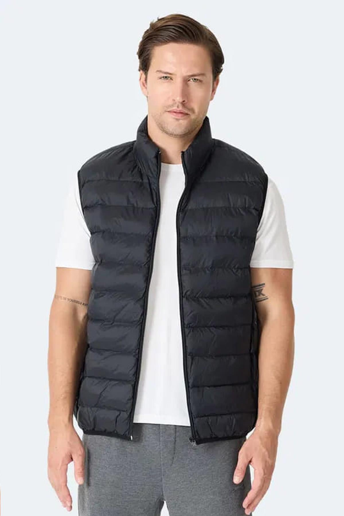 Slazenger BARROS Erkek Şişme Yelek Siyah