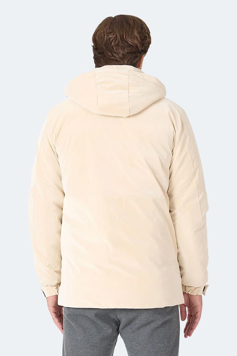 Slazenger GRIM Erkek Çıkarılabilir Kapüşonlu Bej Mont & Kaban