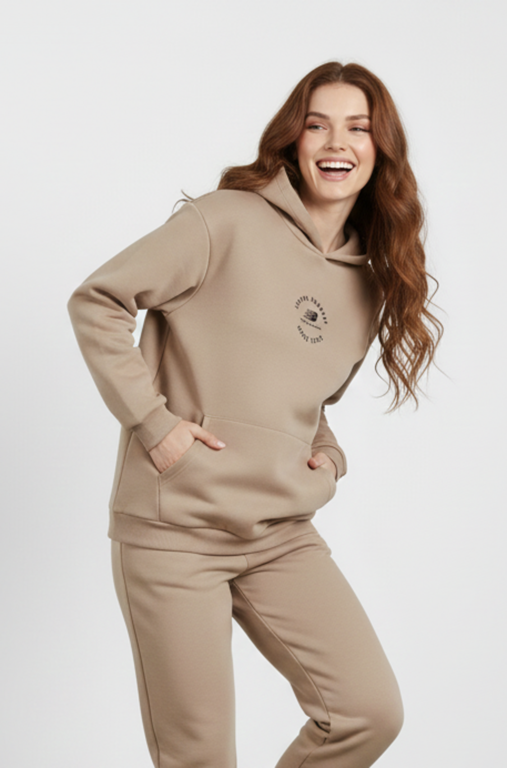 New Balance Bej Kadın Hoodie Kapşonlu Sweatshirt UNC3347-TRD