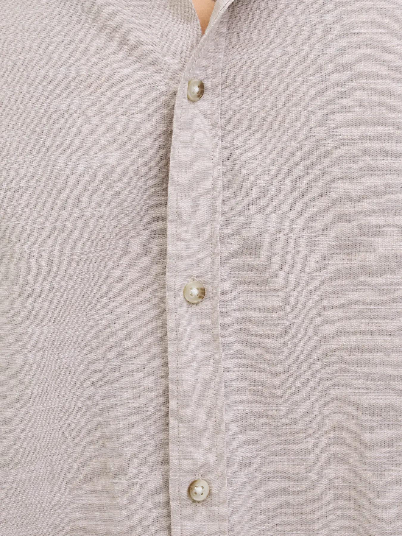 Jack & Jones JJESUMMER Band Erkek Keten Gömlek Bej 12269319