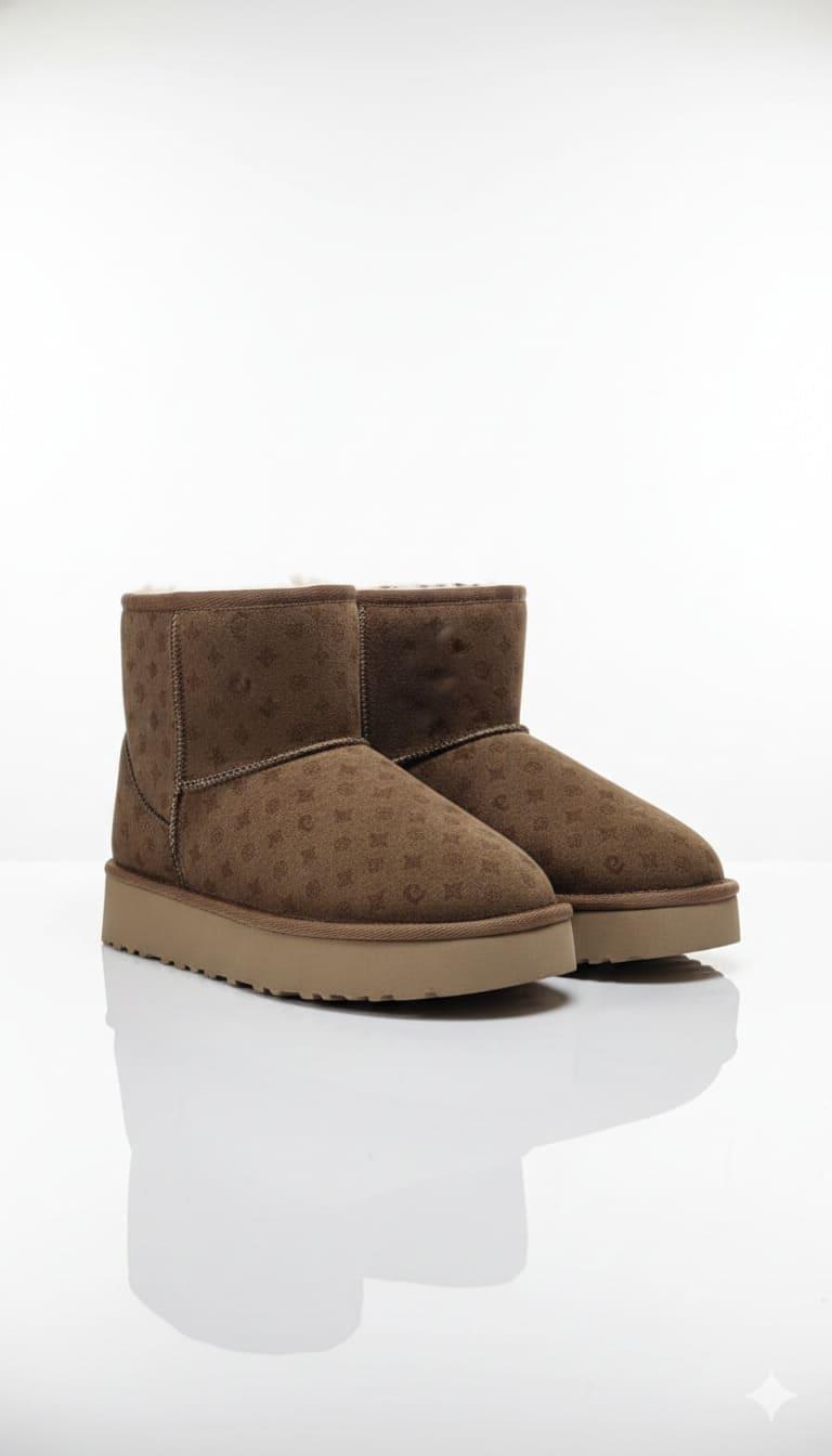 Pierre Cardin Baskılı Kadın Uzun İçi Peluş Süet Vizon Yüksek Taban Günlük Bot 55393