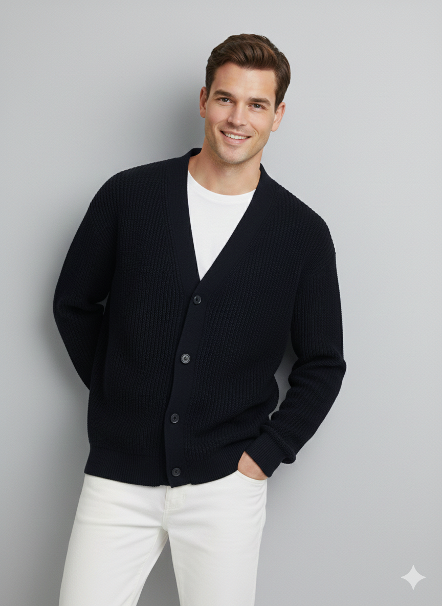 Jack & Jones JJCONNOR Knit Cardigan Koyu Lacivert Renk Hırka 12278960