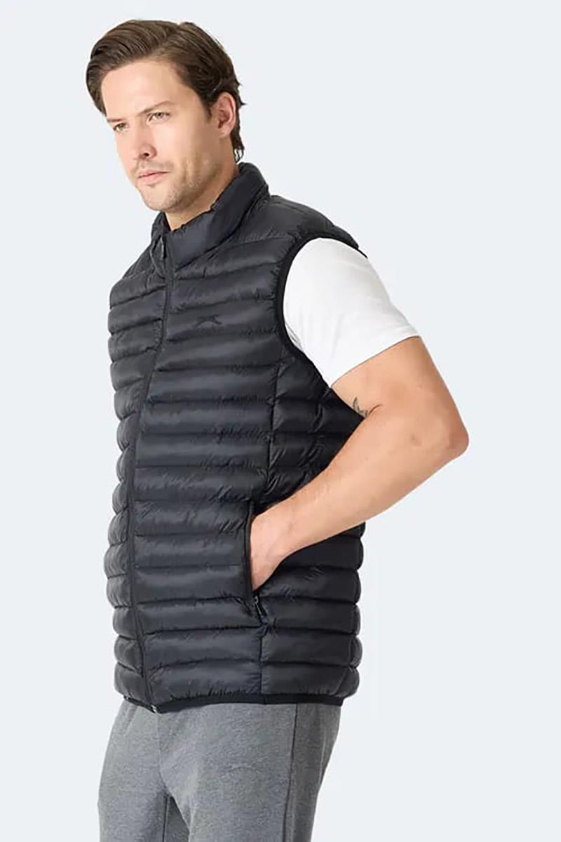 Slazenger HELIX Erkek Fermuar Cepli Siyah Yelek