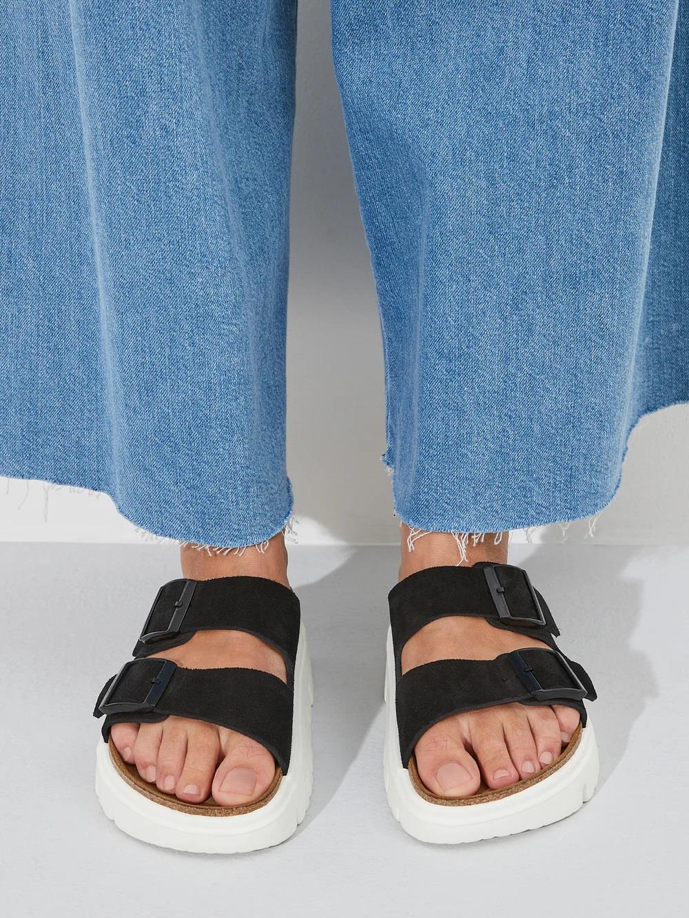 Birkenstock Arizona Chunky VL Siyah Çift Tokalı Kadın Terlik 1023717 v