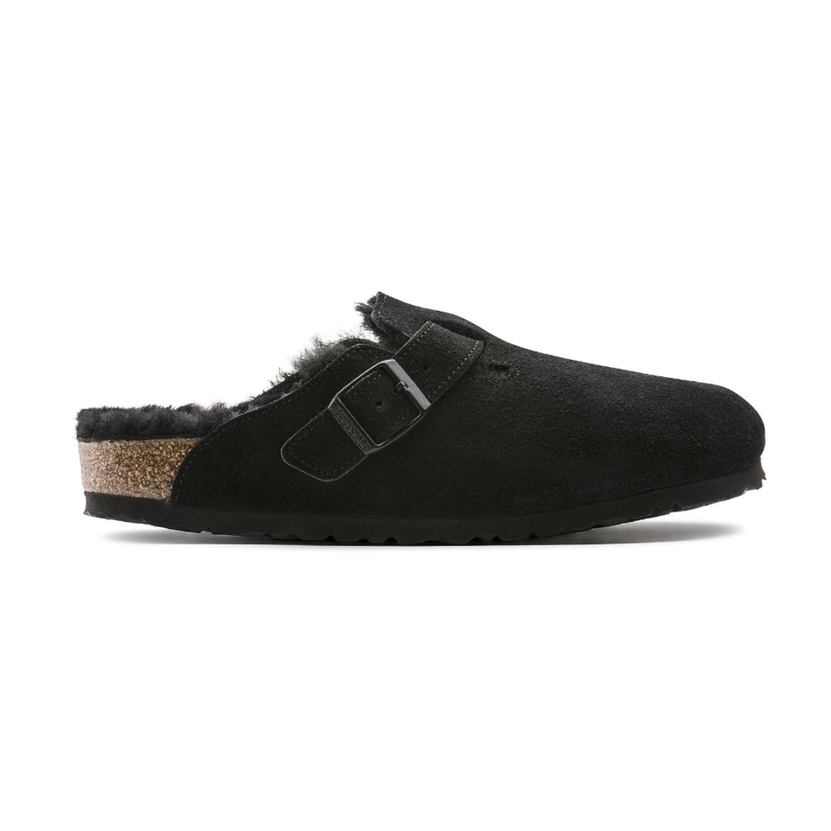 Birkenstock Boston Fell VL Laf Kadın Ev Terlik Siyah 259883