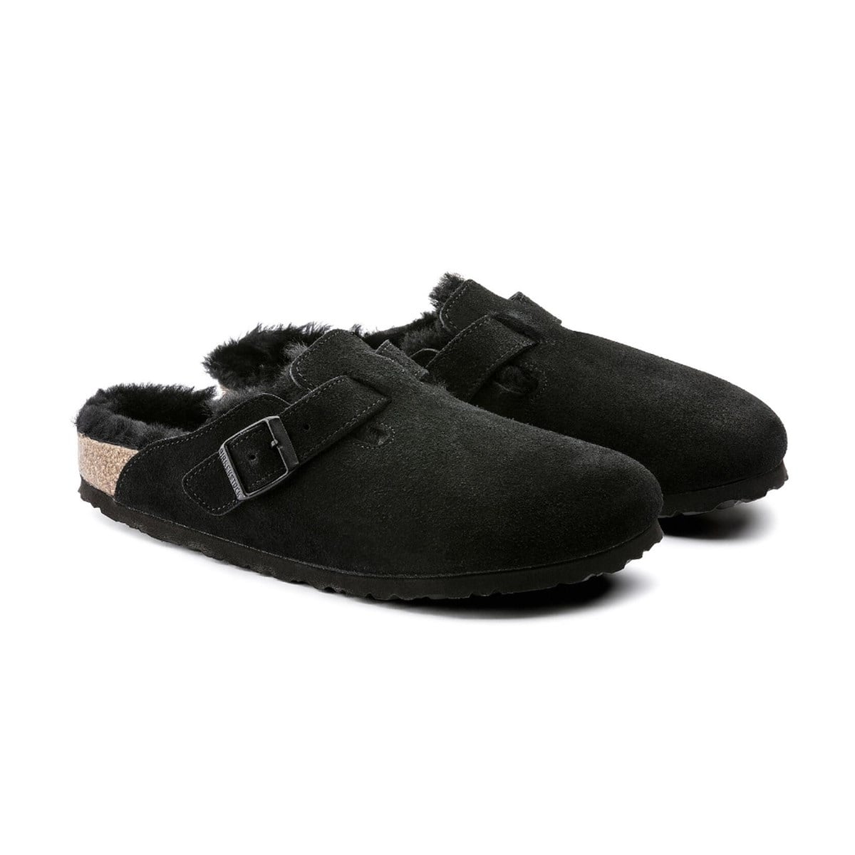 Birkenstock Boston Fell VL Laf Kadın Ev Terlik Siyah 259883