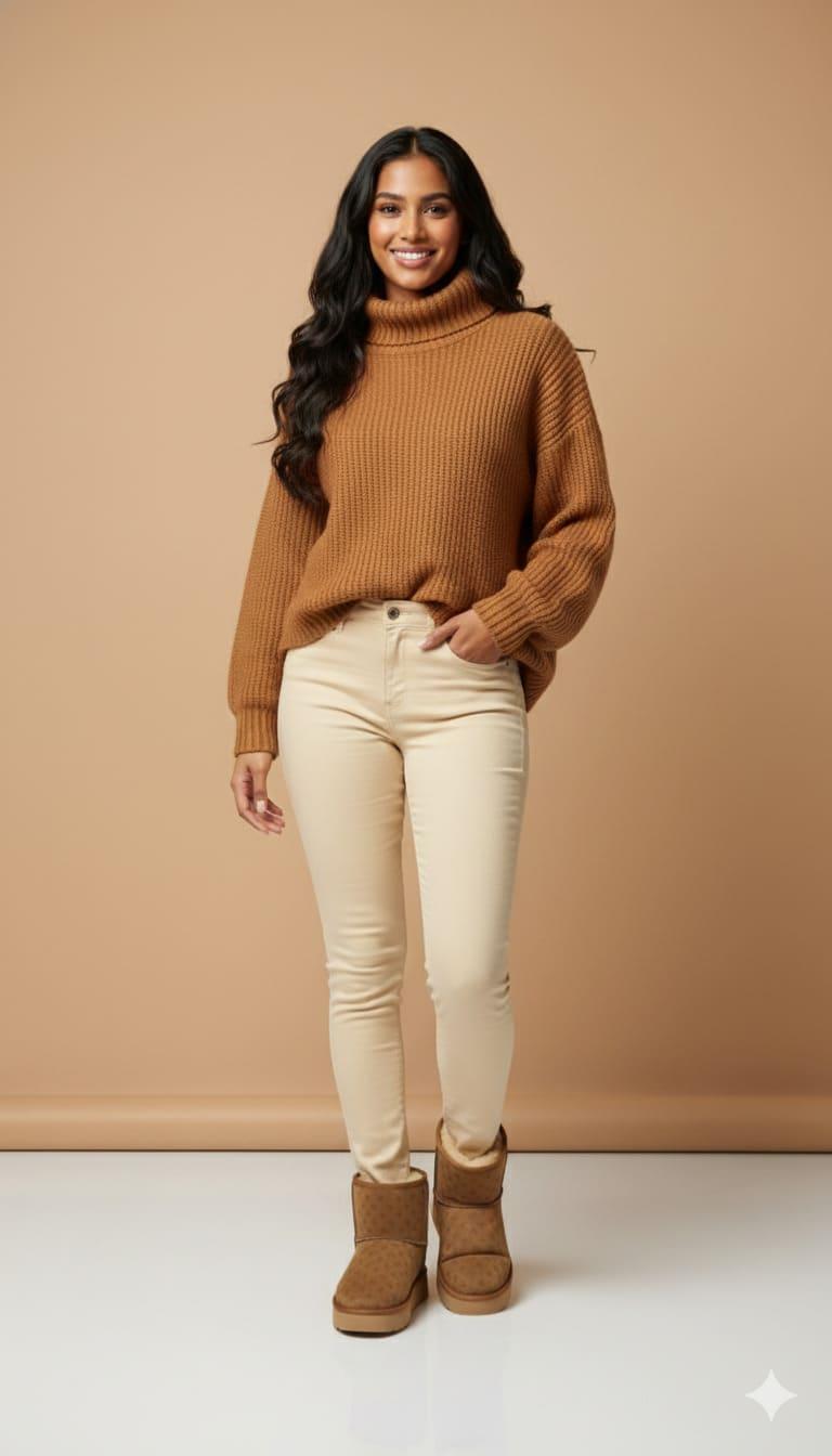 Pierre Cardin Baskılı Kadın Uzun İçi Peluş Süet Taba Yüksek Taban Günlük Bot 55393