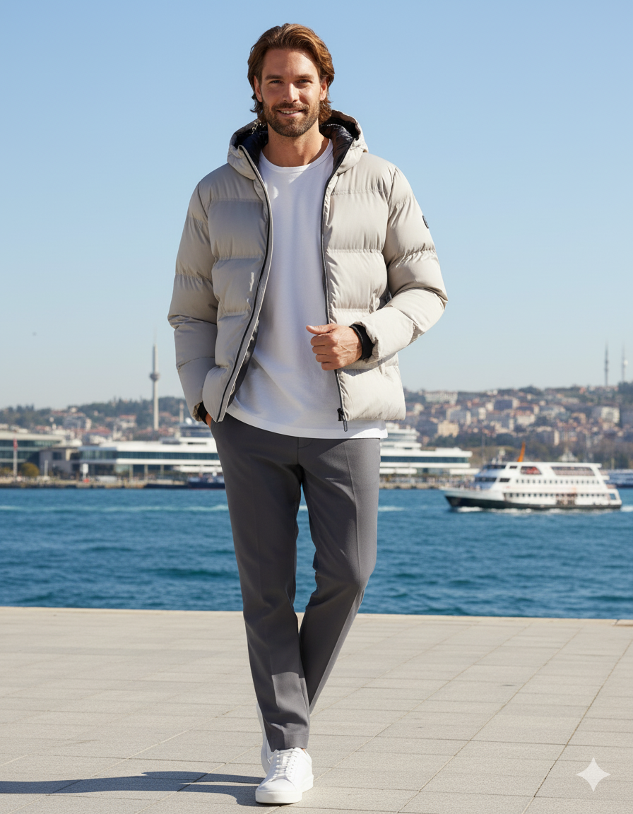 Jack & Jones JJKAITO PUFFER JACKET BF Erkek Mont Bej 12282300