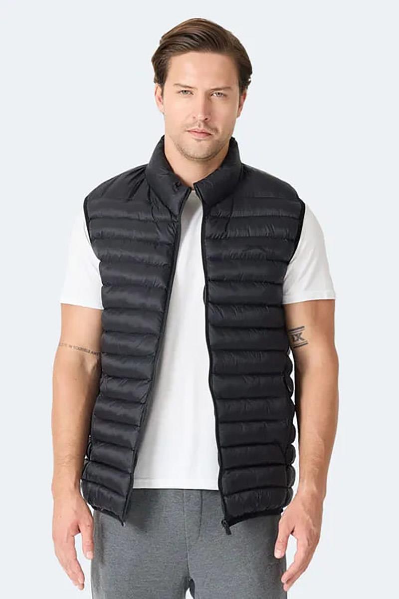 Slazenger HELIX Erkek Fermuar Cepli Siyah Yelek