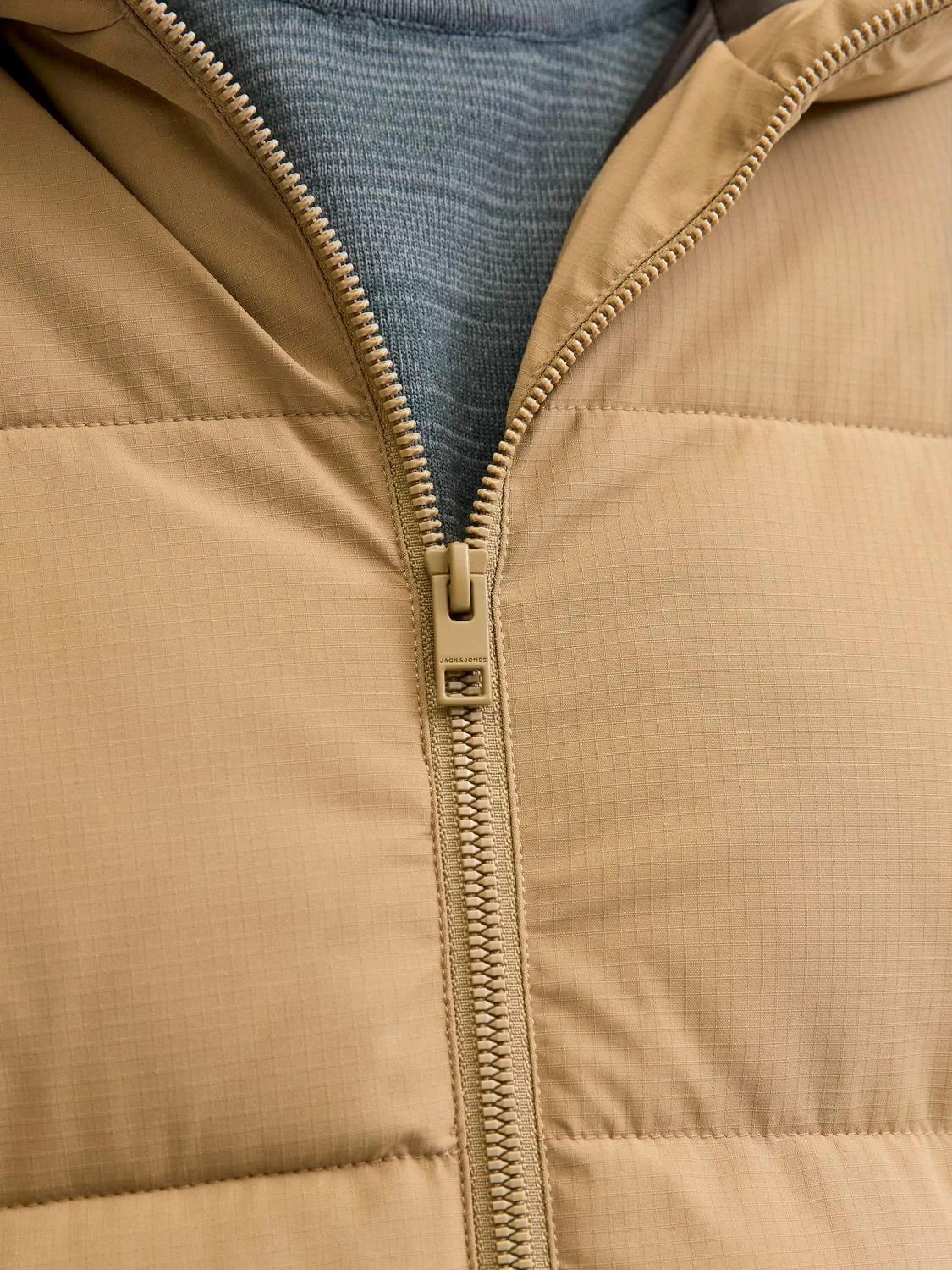 Jack & Jones JJEGLOBAL Puffer Jacket Erkek Şişme Mont Bej 12283517