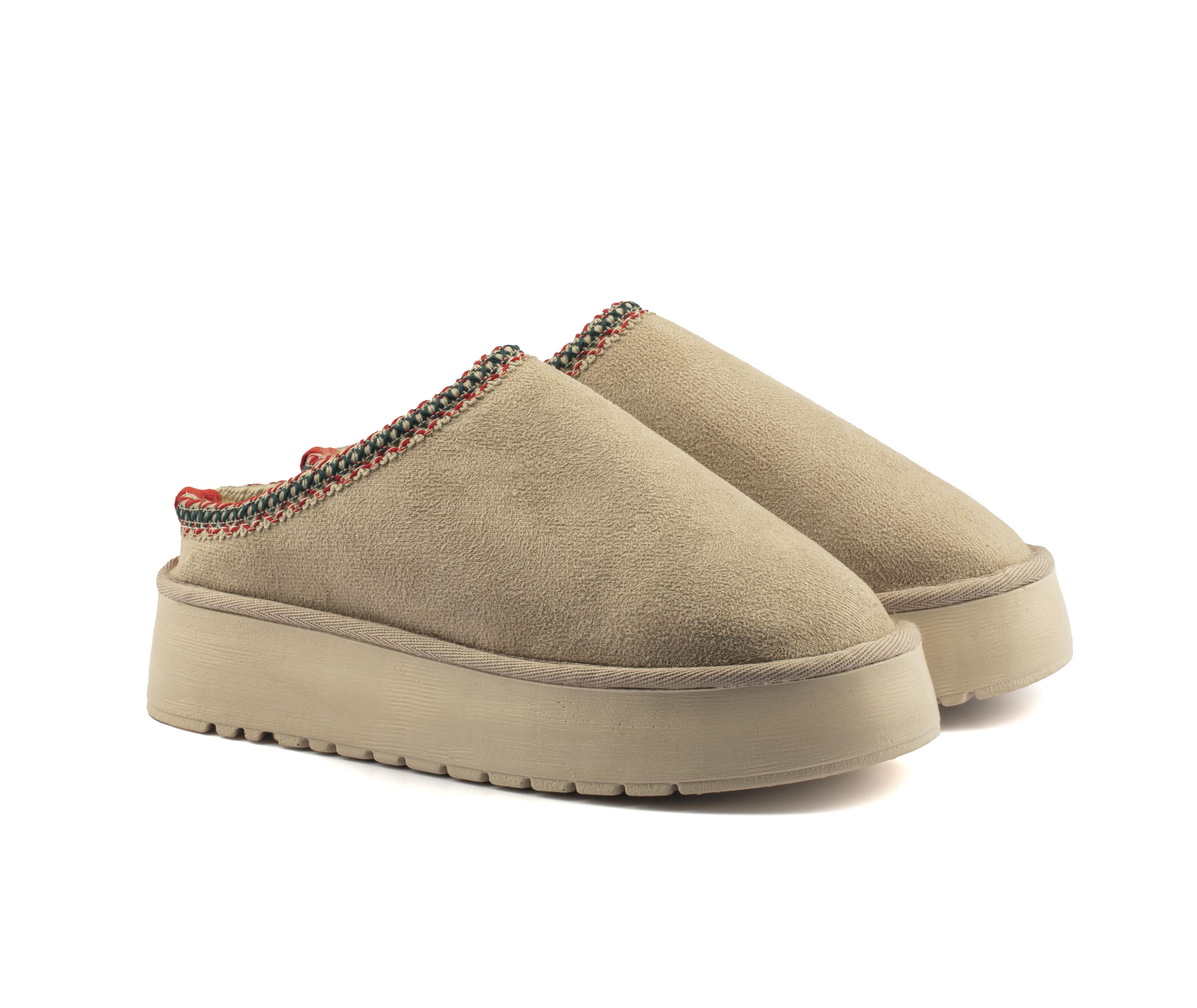 Roy Jones Kadın İçi Kürklü Bej Yüksek Taban Günlük Terlik 9000-103