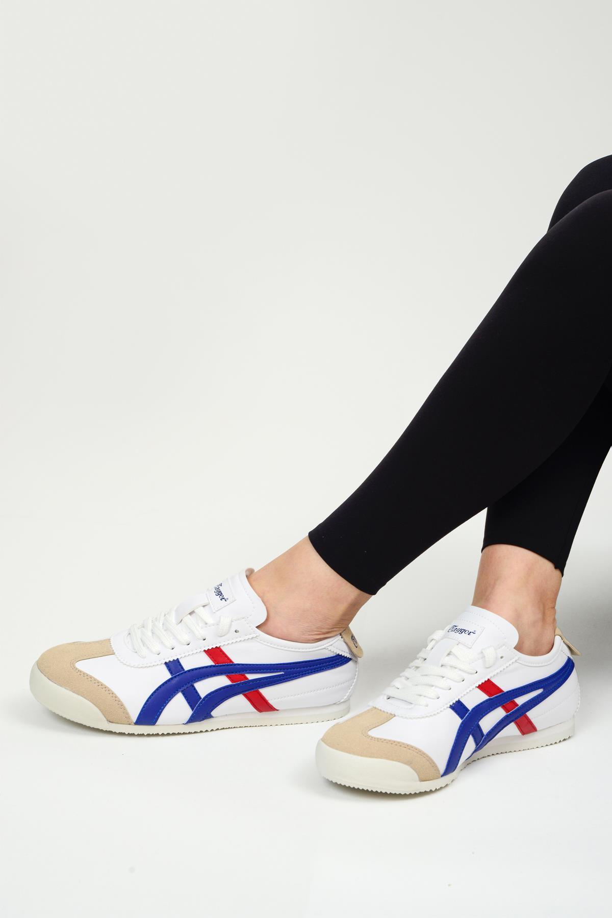 eTayger E-2013-2052 Beyaz Mavi Kırmızı Unisex Sneaker Spor Ayakkabı