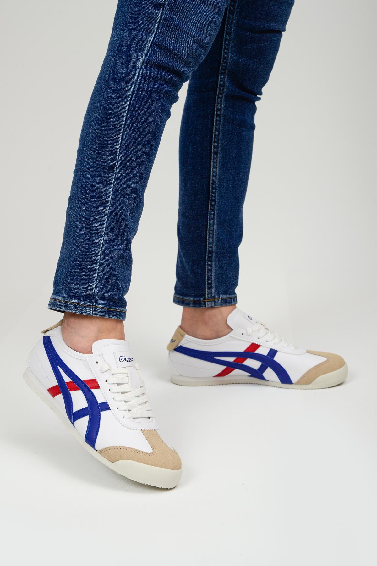 eTayger E-2013-2052 Beyaz Mavi Kırmızı Unisex Sneaker Spor Ayakkabı