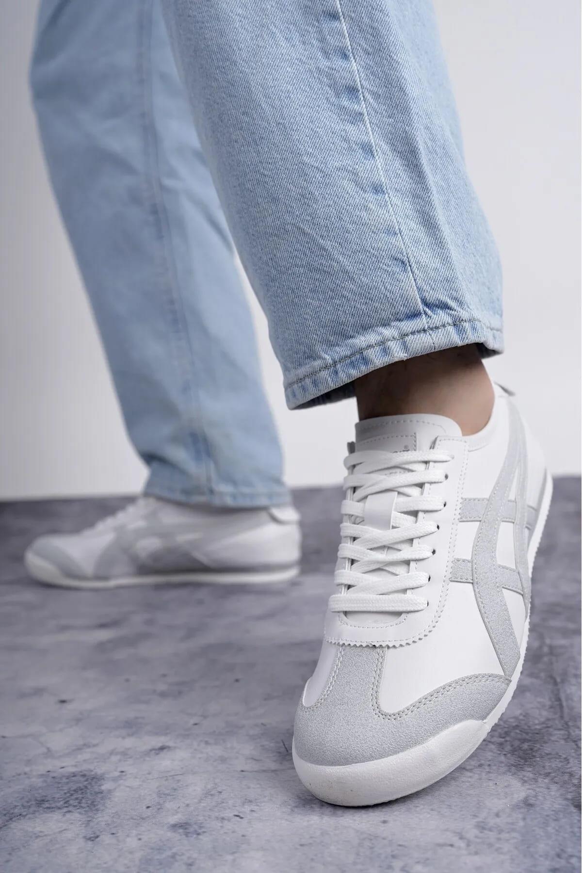 eTayger E-2056 Beyaz Gri Erkek Sneaker Spor Ayakkabı