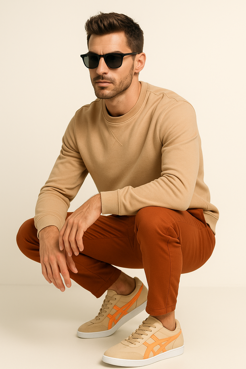 eTayger E-3174 SMB Bej Turuncu Unisex Sneaker Spor Ayakkabı