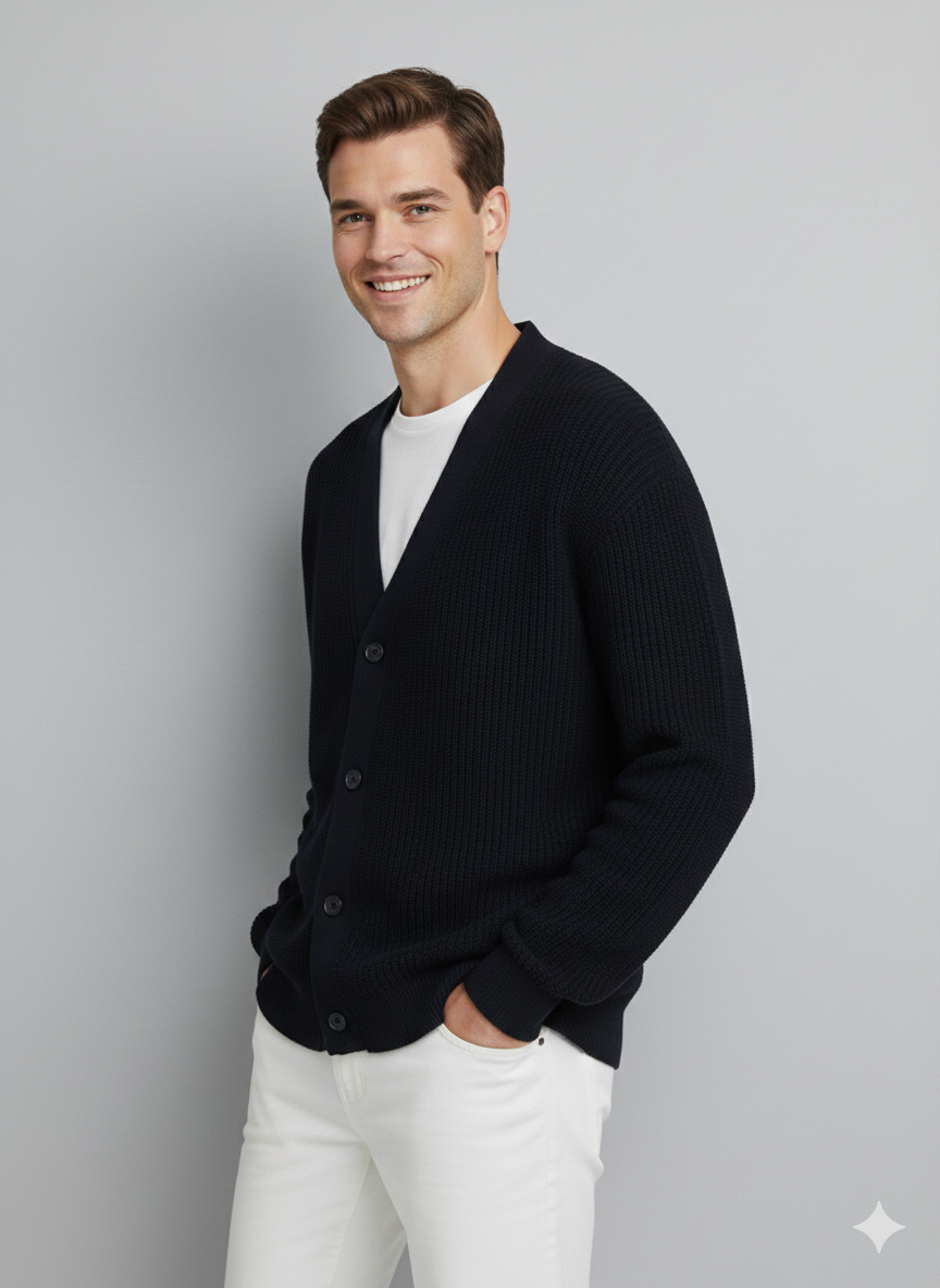 Jack & Jones JJCONNOR Knit Cardigan Koyu Lacivert Renk Hırka 12278960