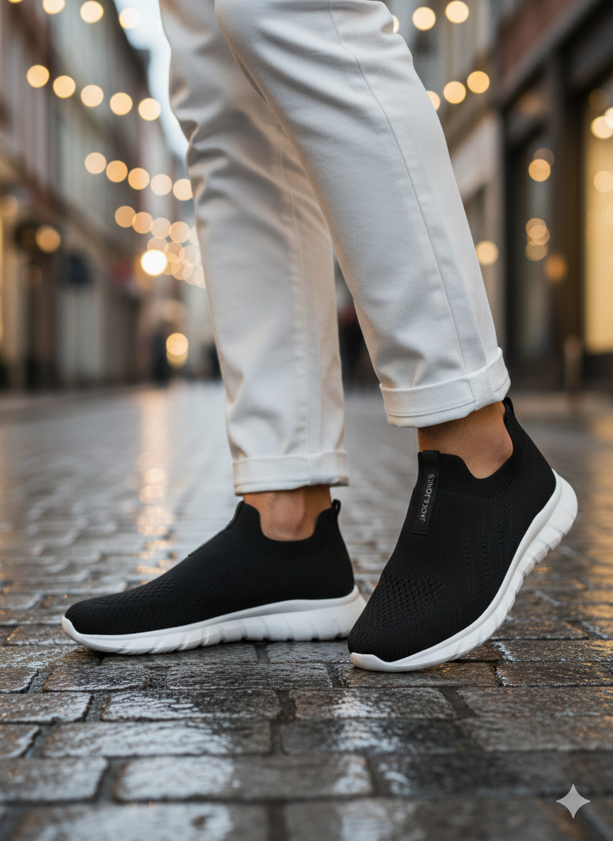 Jack & Jones JFWJESMOND Erkek Siyah Beyaz Sneaker Aqua Spor Ayakkabı 12289351